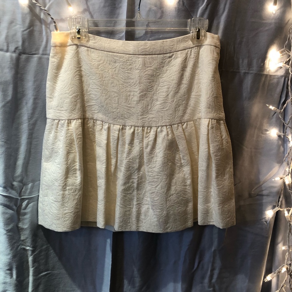 J. Crew NWT Textured Cream Skirt Size 4